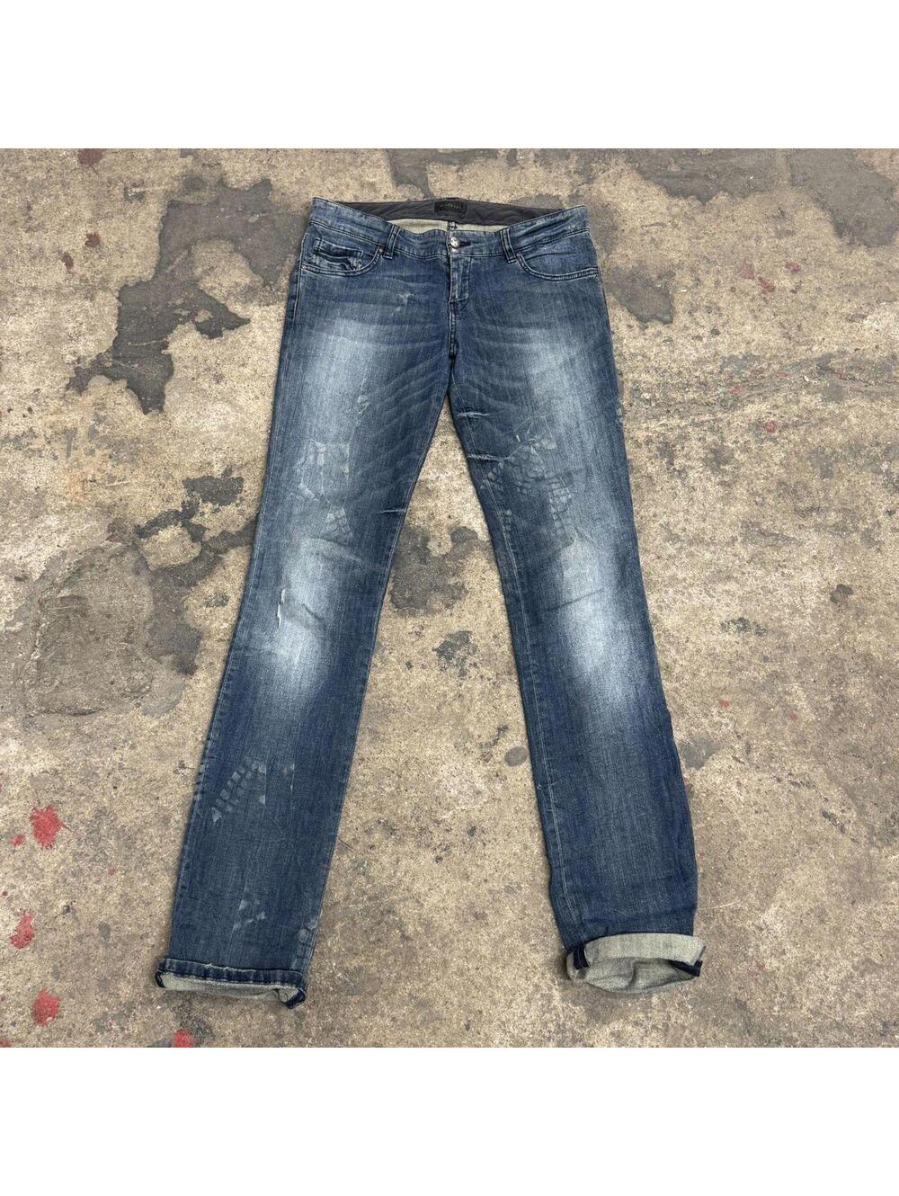 Y2K Vintage Archival John Richmond "Stepped On" Low-Rise Skinny Jeans 28
